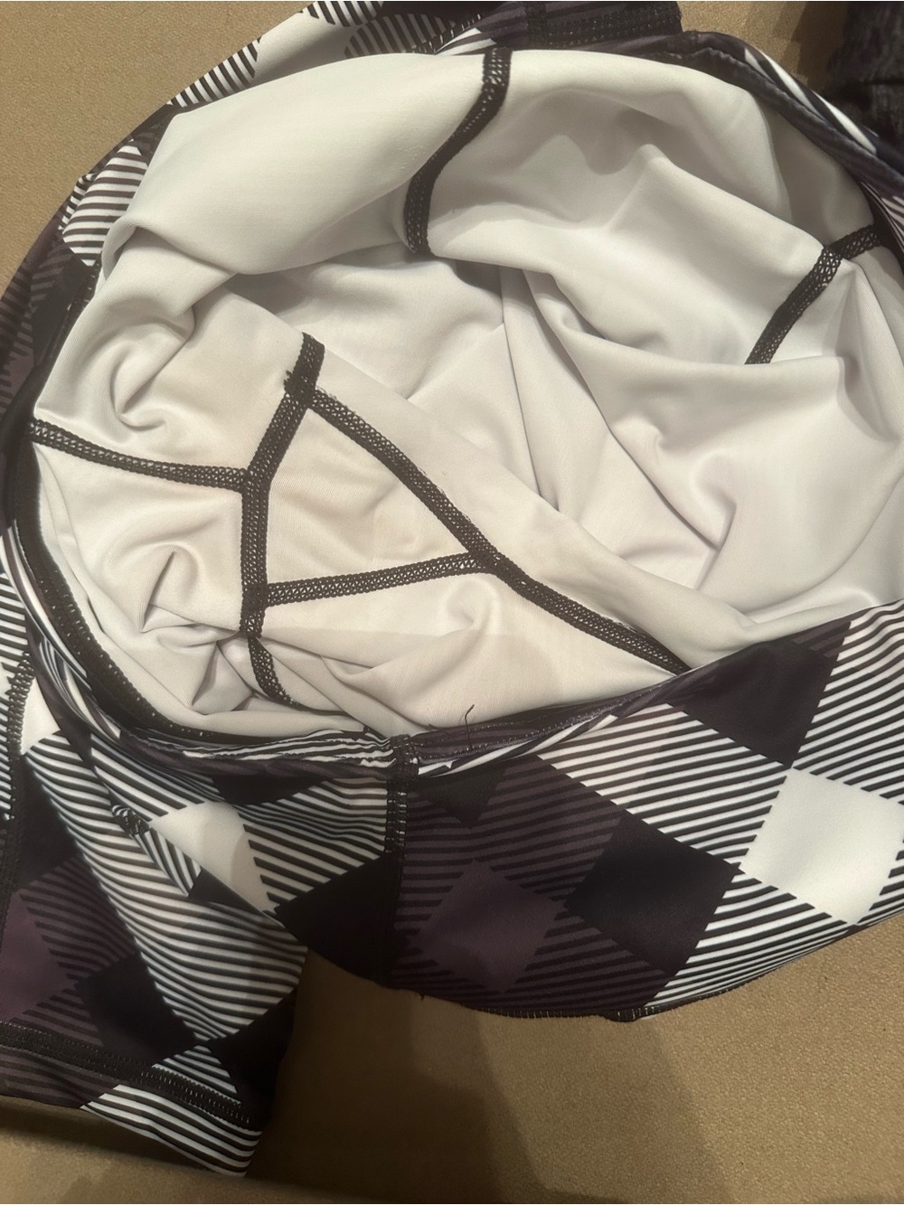 Women’s Constantly Varied Gear Black, White & Gray Plaid Capri Leggings - Picture 4 of 4